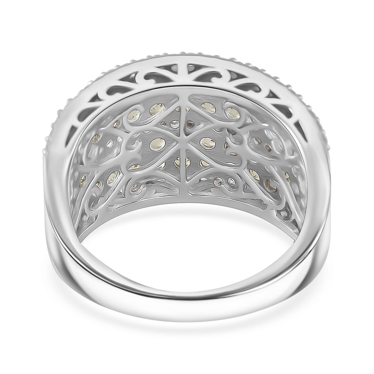 D'Joy Madagascar Green Sapphire and White Zircon 2.70 ctw Ring in Rhodium Over Sterling Silver (Size 6.0) image number 1