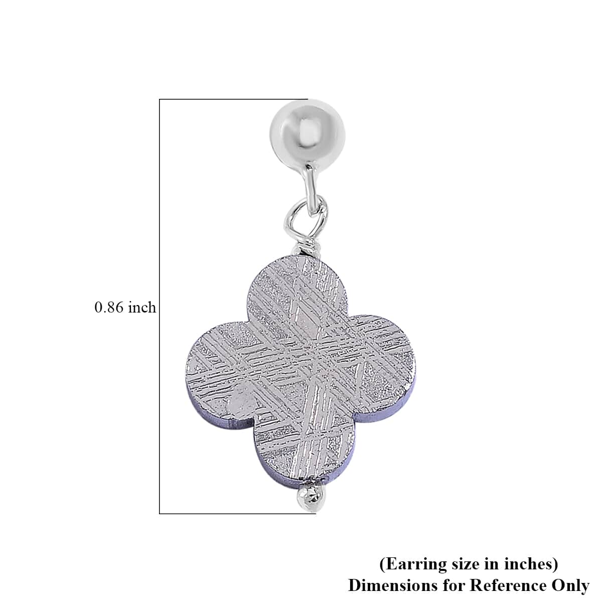 Marvelous Meteorites Beaded Clover Earrings in Rhodium Over Sterling Silver image number 5