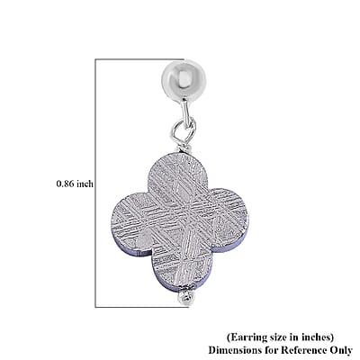 Marvelous Meteorites Beaded Clover Earrings in Rhodium Over Sterling Silver