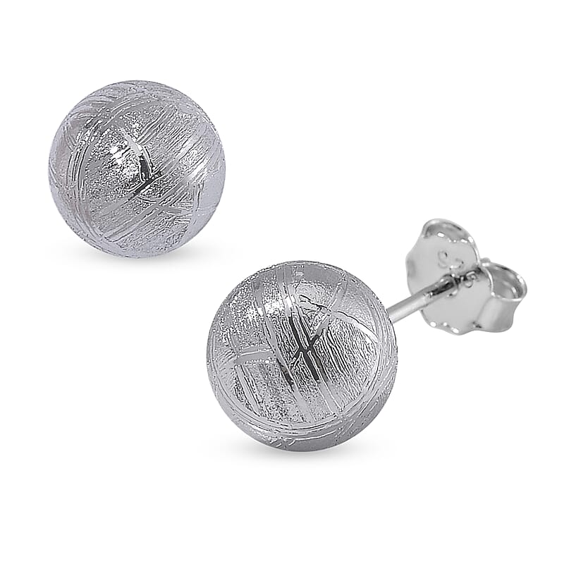 Marvelous Meteorites Beaded Stud Earrings in Rhodium Over Sterling Silver