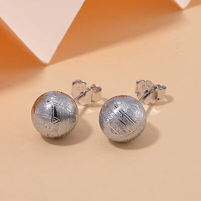 Marvelous Meteorites Beaded Stud Earrings in Rhodium Over Sterling Silver