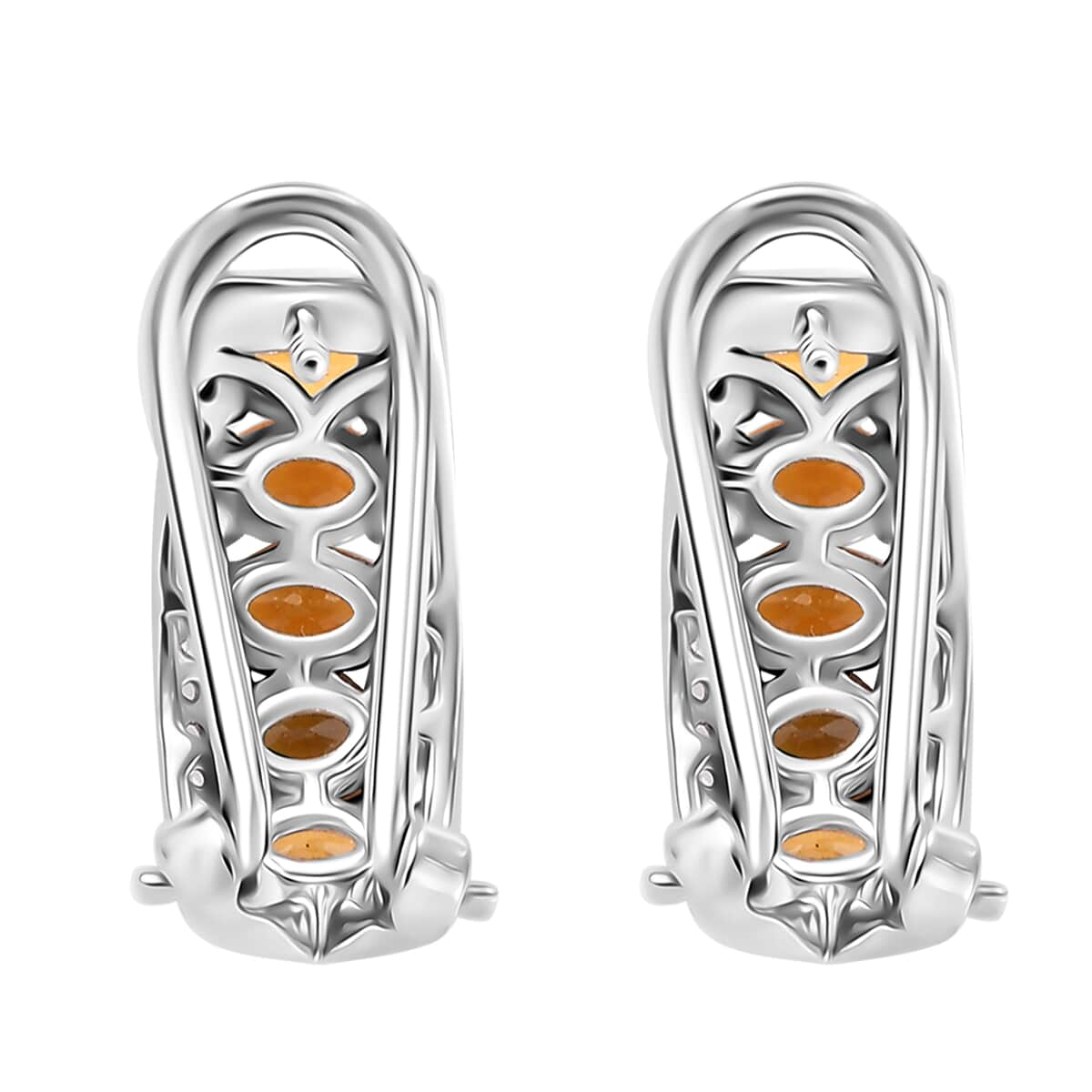 Madagascar Yellow Sapphire and White Zircon 3.00 ctw Earrings in Rhodium Over Sterling Silver image number 4