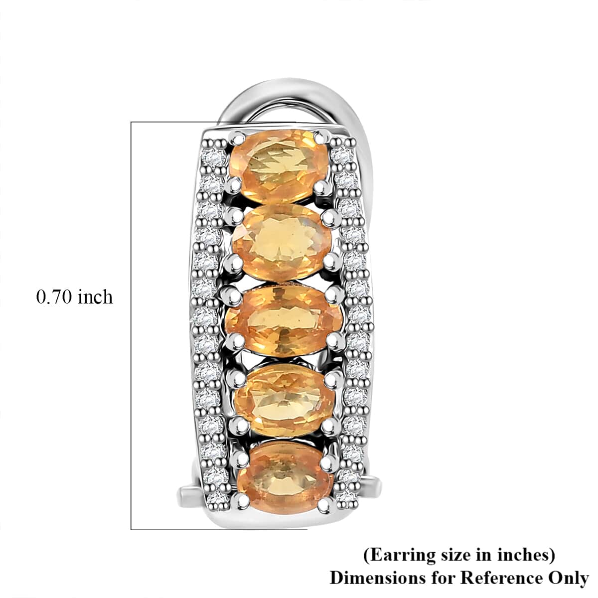 Madagascar Yellow Sapphire and White Zircon 3.00 ctw Earrings in Rhodium Over Sterling Silver image number 5