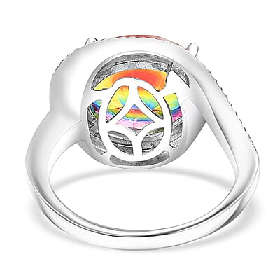 Nebula Quartz Doublet 5.00 ctw Solitaire Ring in Rhodium Over Sterling Silver (Size 10.0)