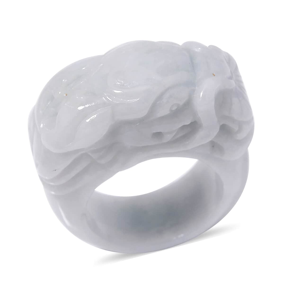 Natural Jade Carved Dragon Band Ring (Size 5) 94.50 ctw image number 0