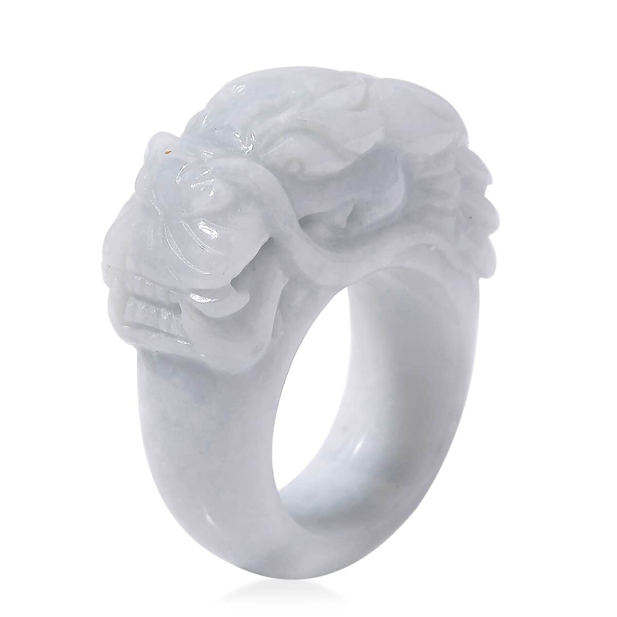 Natural Jade 94.50 ctw Carved Dragon Band Ring (Size 10) image number 3