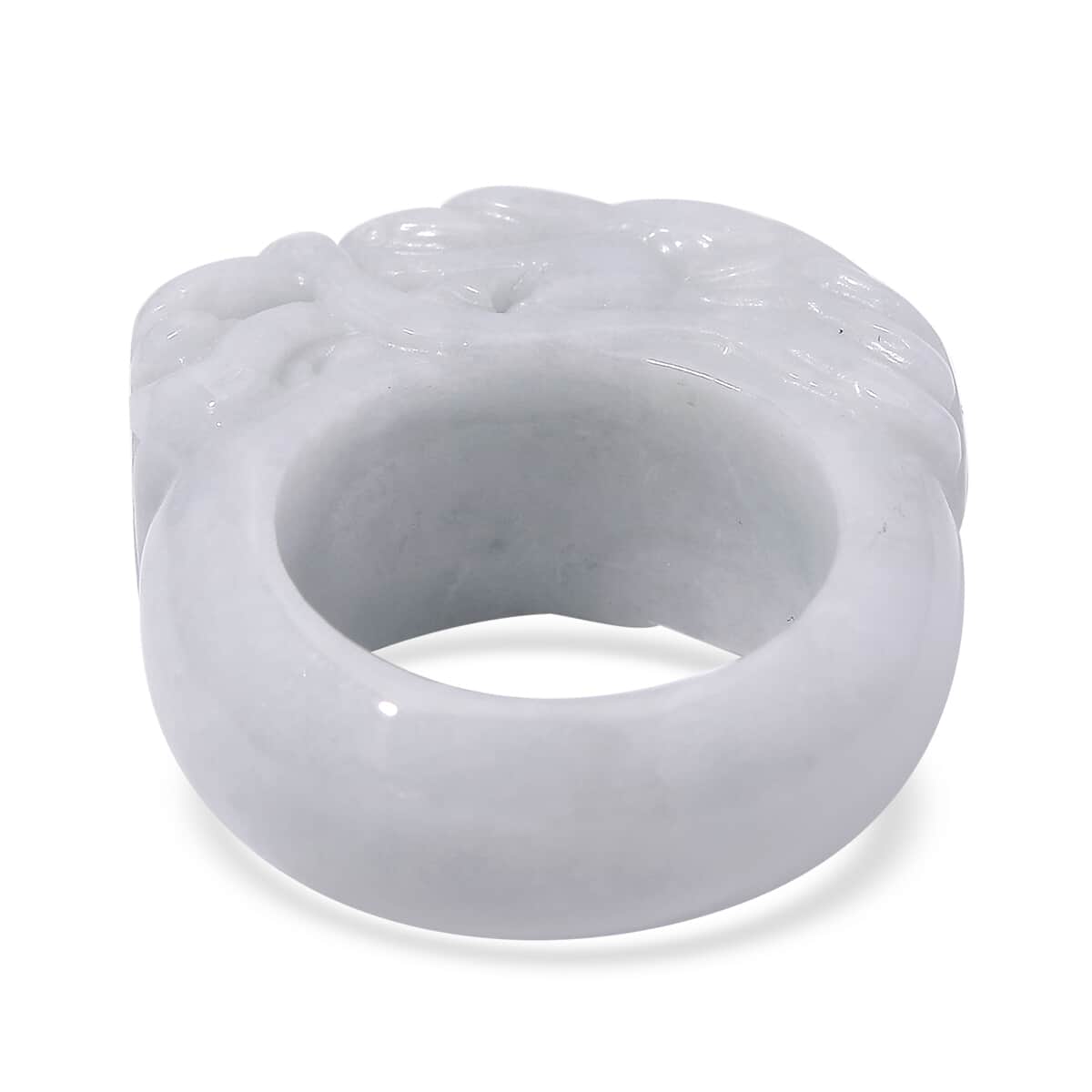 Natural Jade 94.50 ctw Carved Dragon Band Ring (Size 10) image number 4