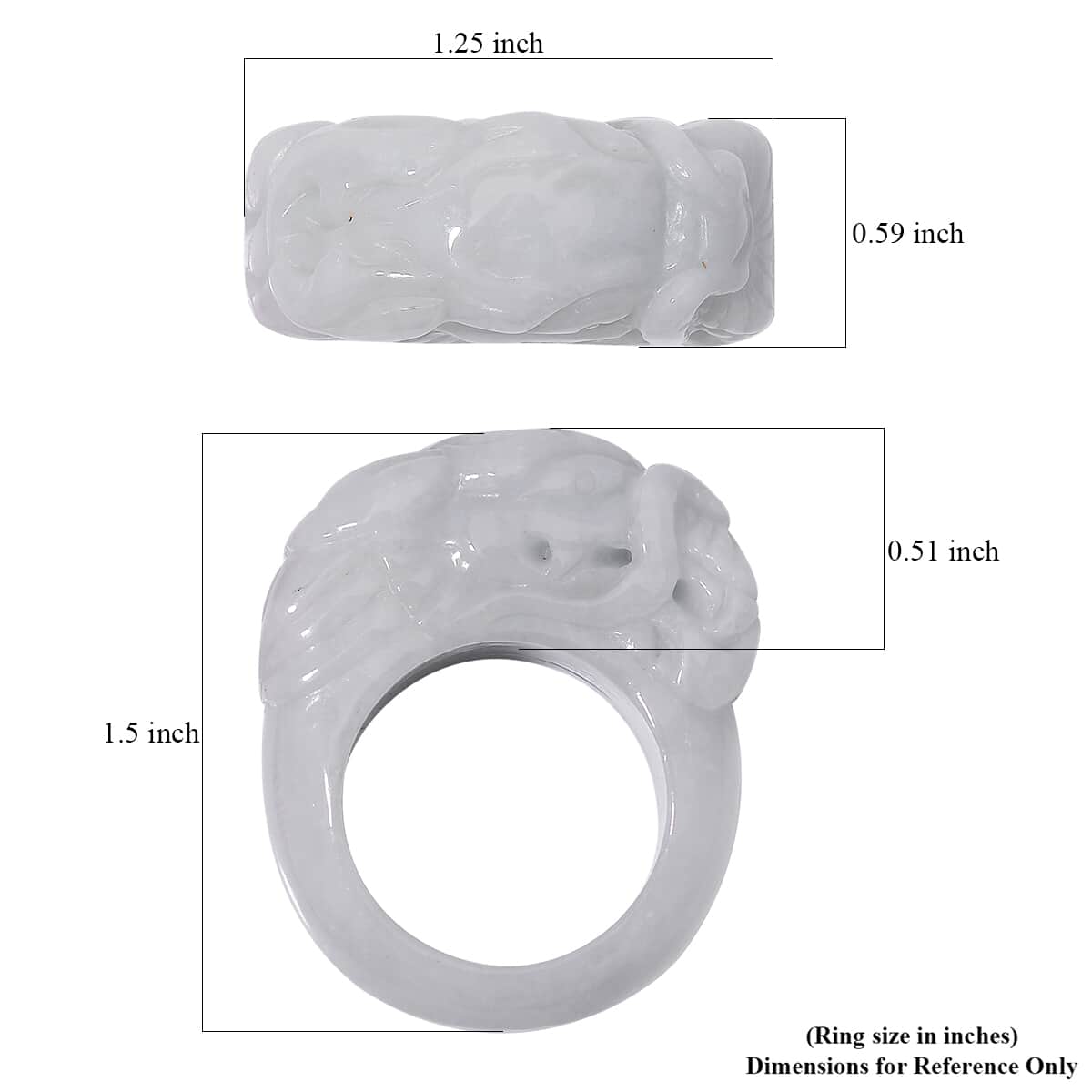 Natural Jade Carved Dragon Band Ring (Size 5) 94.50 ctw image number 5