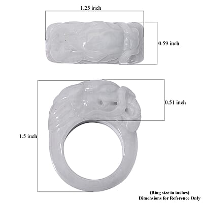 Natural Jade 94.50 ctw Carved Dragon Band Ring (Size 10)