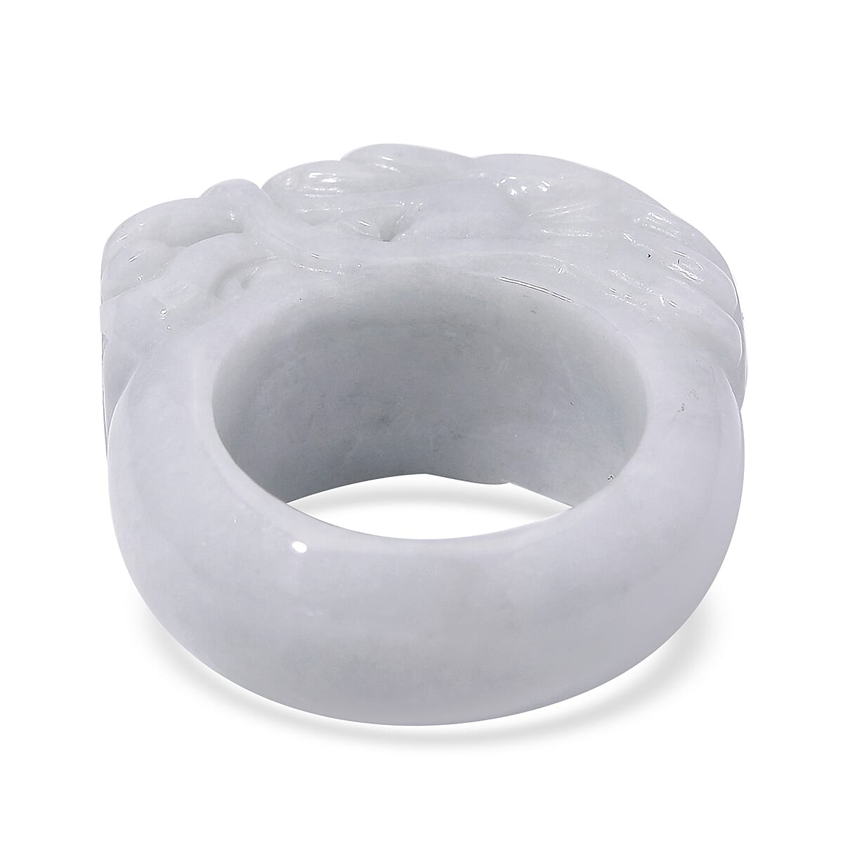 Natural Jade 94.50 ctw Carved Dragon Band Ring (Size 9) image number 4