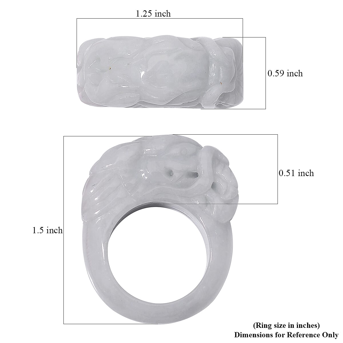 Natural Jade 94.50 ctw Carved Dragon Band Ring (Size 9) image number 5