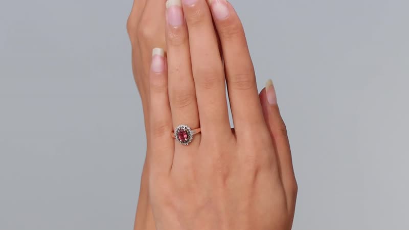 Premium Tanzanian Blush Garnet, Natural Champagne and White Diamond 1.20 ctw Sunflower Ring in 18K Vermeil Rose Gold Over Sterling Silver