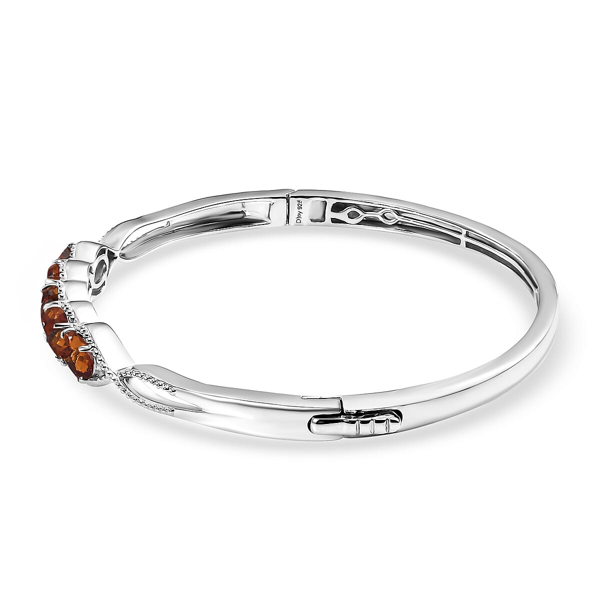 Santa Ana Madeira Citrine 3.75 ctw Love Infinity Bangle Bracelet in Rhodium Over Sterling Silver (8.0 In) image number 3