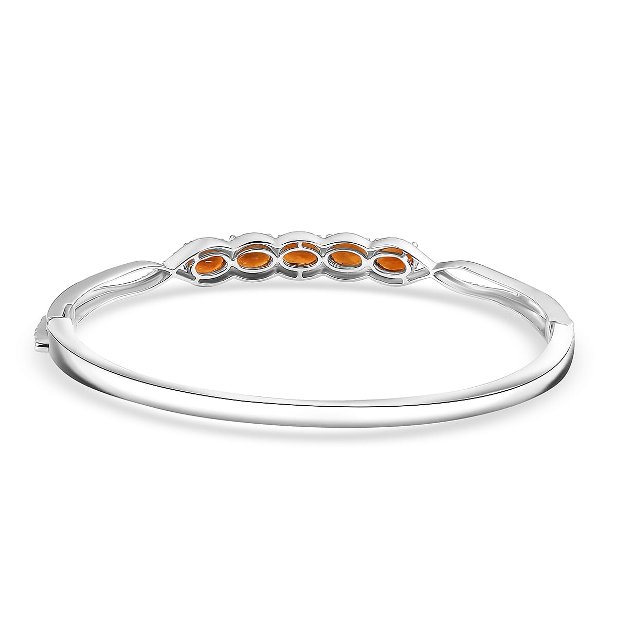 Santa Ana Madeira Citrine 3.75 ctw Love Infinity Bangle Bracelet in Rhodium Over Sterling Silver (8.0 In) image number 4