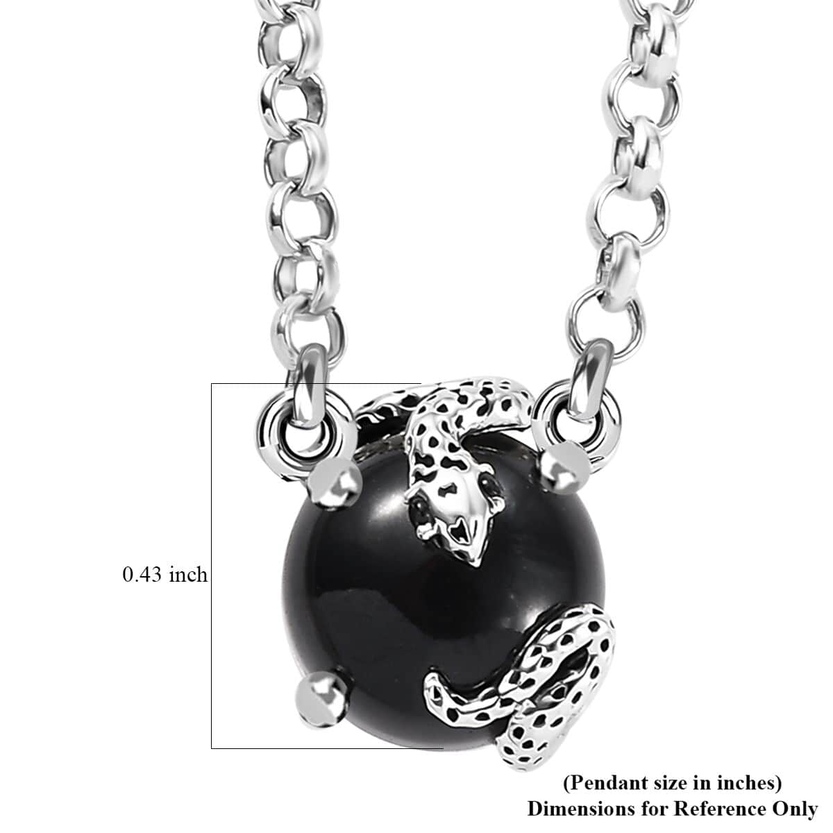 California Black Jade and Thai Black Spinel 6.65 ctw Snake Necklace in Sterling Silver 18 Inches image number 5