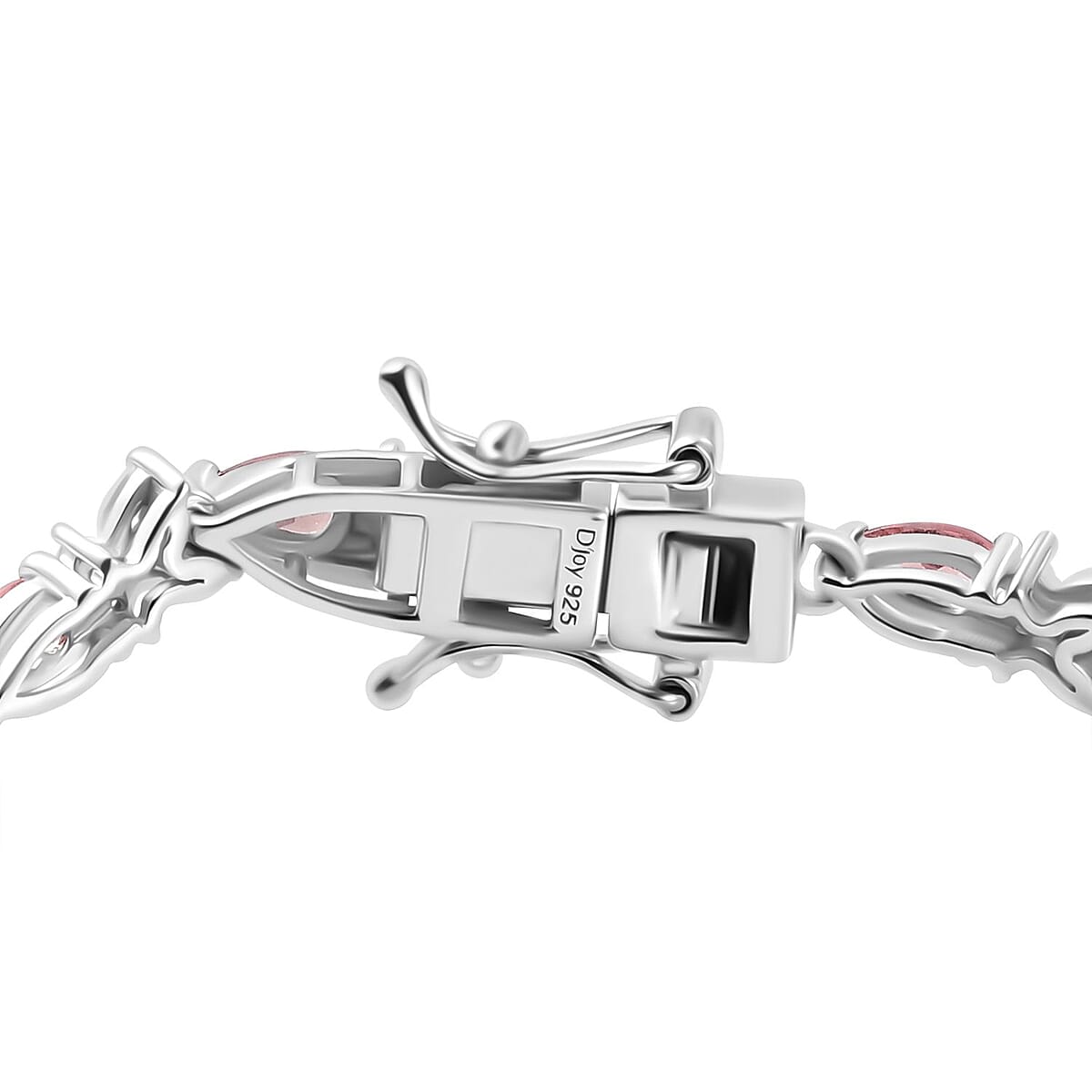 Premium Tanzanian Blush Garnet and Moissanite 6.90 ctw Butterfly Bracelet in Rhodium Over Sterling Silver (7.25 In) image number 2