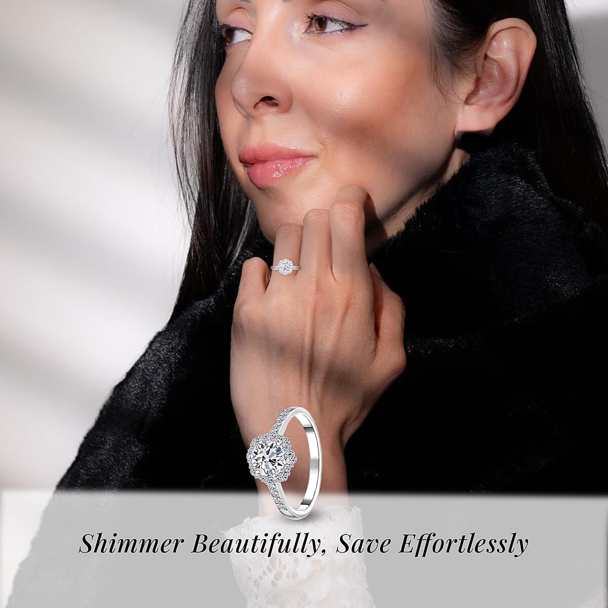 Luxuriant Lab Grown Diamond E-F VS 1.00 ctw Ring in 10K White Gold (Size 5.5) image number 1