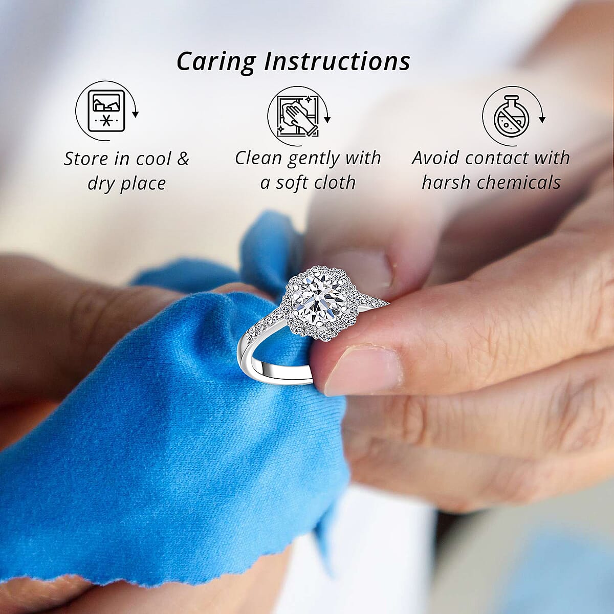 Luxuriant Lab Grown Diamond E-F VS 1.00 ctw Ring in 10K White Gold (Size 6.5) image number 6