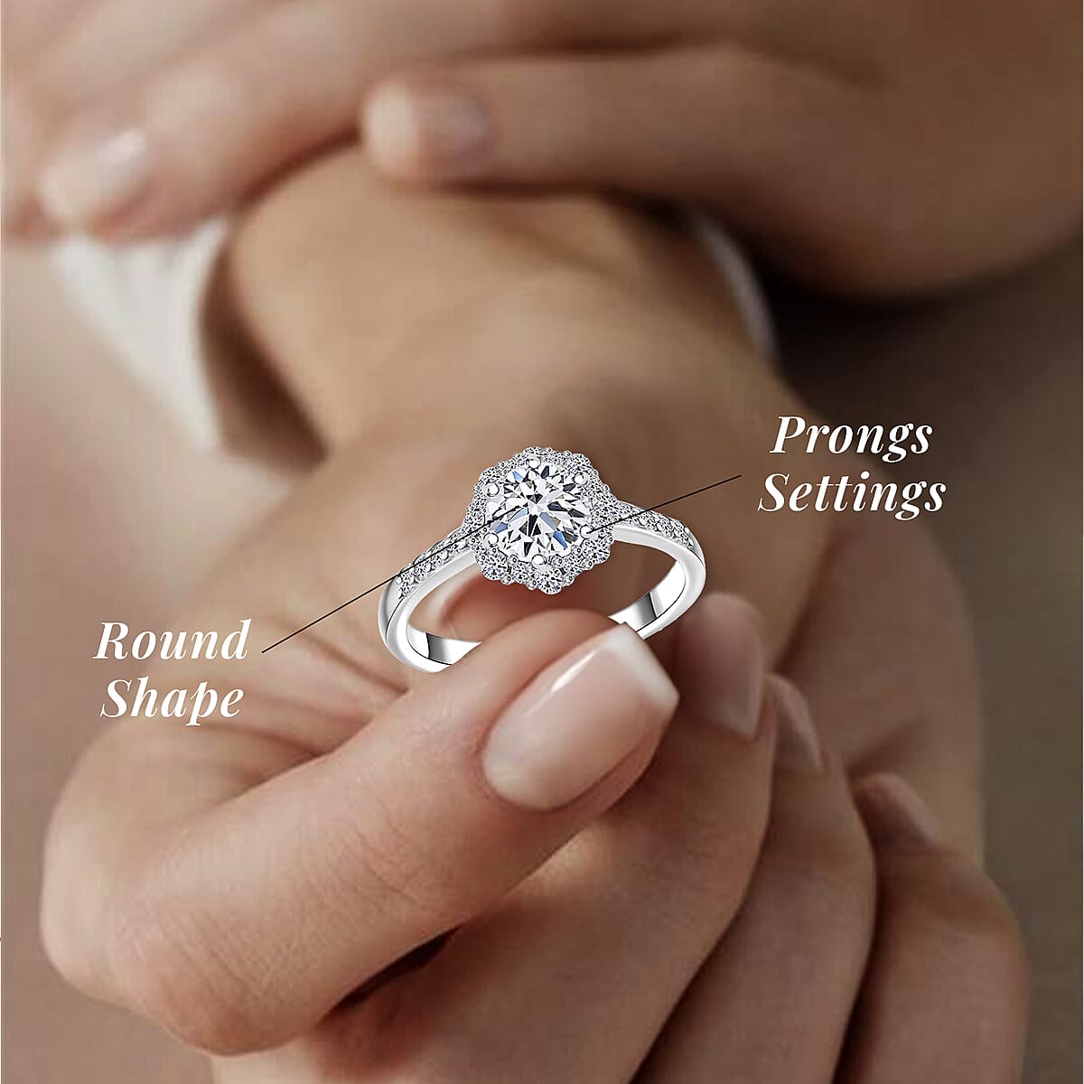 Luxuriant Lab Grown Diamond E-F VS 1.00 ctw Ring in 10K White Gold (Size 7.5) image number 5