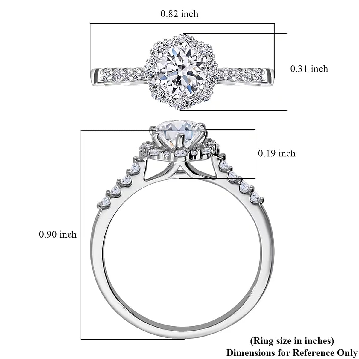 Luxuriant Lab Grown Diamond E-F VS 1.00 ctw Ring in 10K White Gold (Size 10.0) image number 7