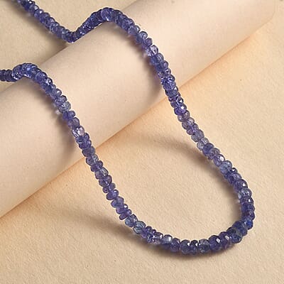 AAA Tanzanite 100.00 ctw Beaded Necklace in 18K Vermeil YG Over Sterling Silver 18-20 Inches (Del. in 10-12 Days)