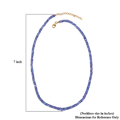 AAA Tanzanite 100.00 ctw Beaded Necklace in 18K Vermeil YG Over Sterling Silver 18-20 Inches (Del. in 10-12 Days)
