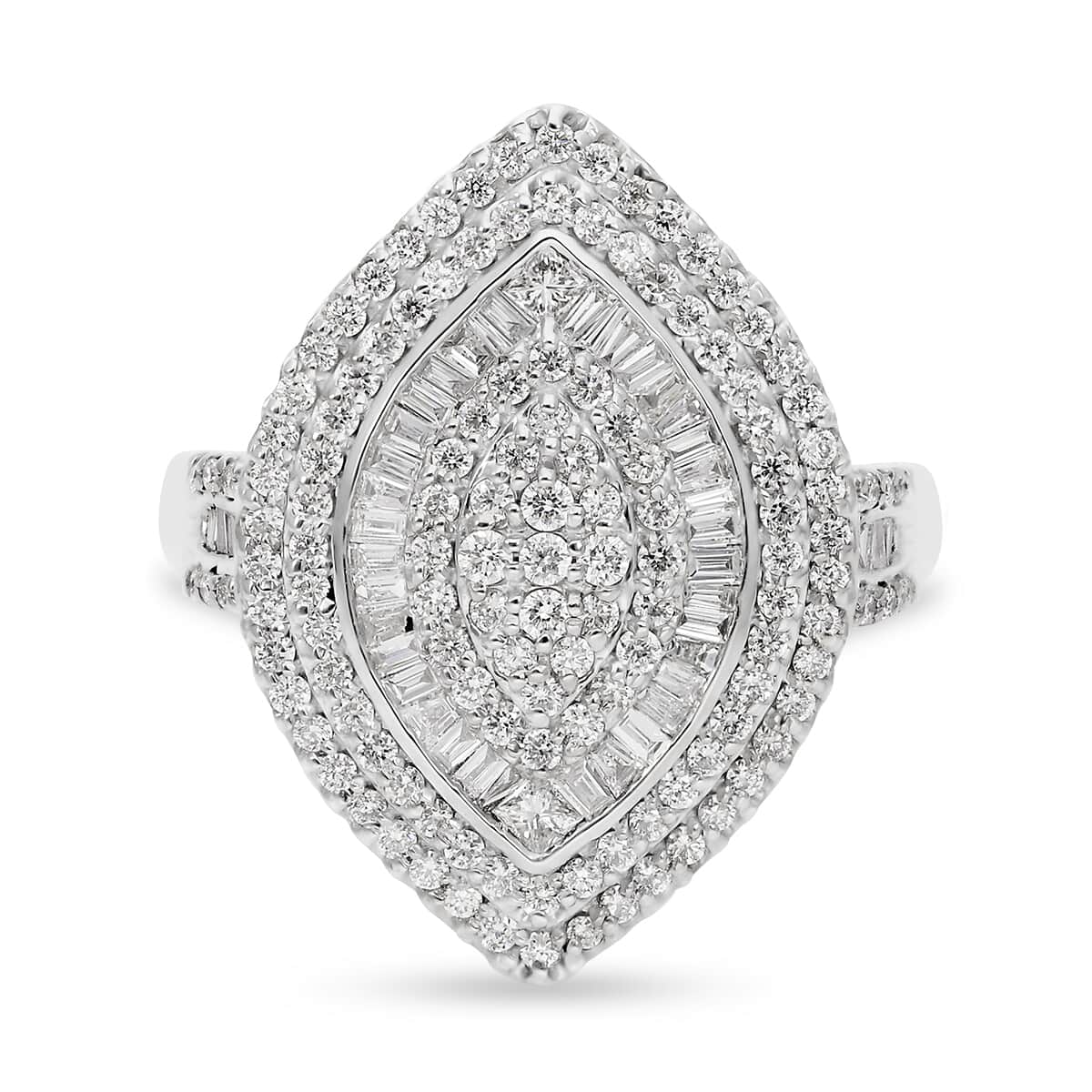 Rhapsody 950 Platinum E-F VS Diamond Cluster Ring (Size 6.0) 7.70 Grams 1.00 ctw image number 0