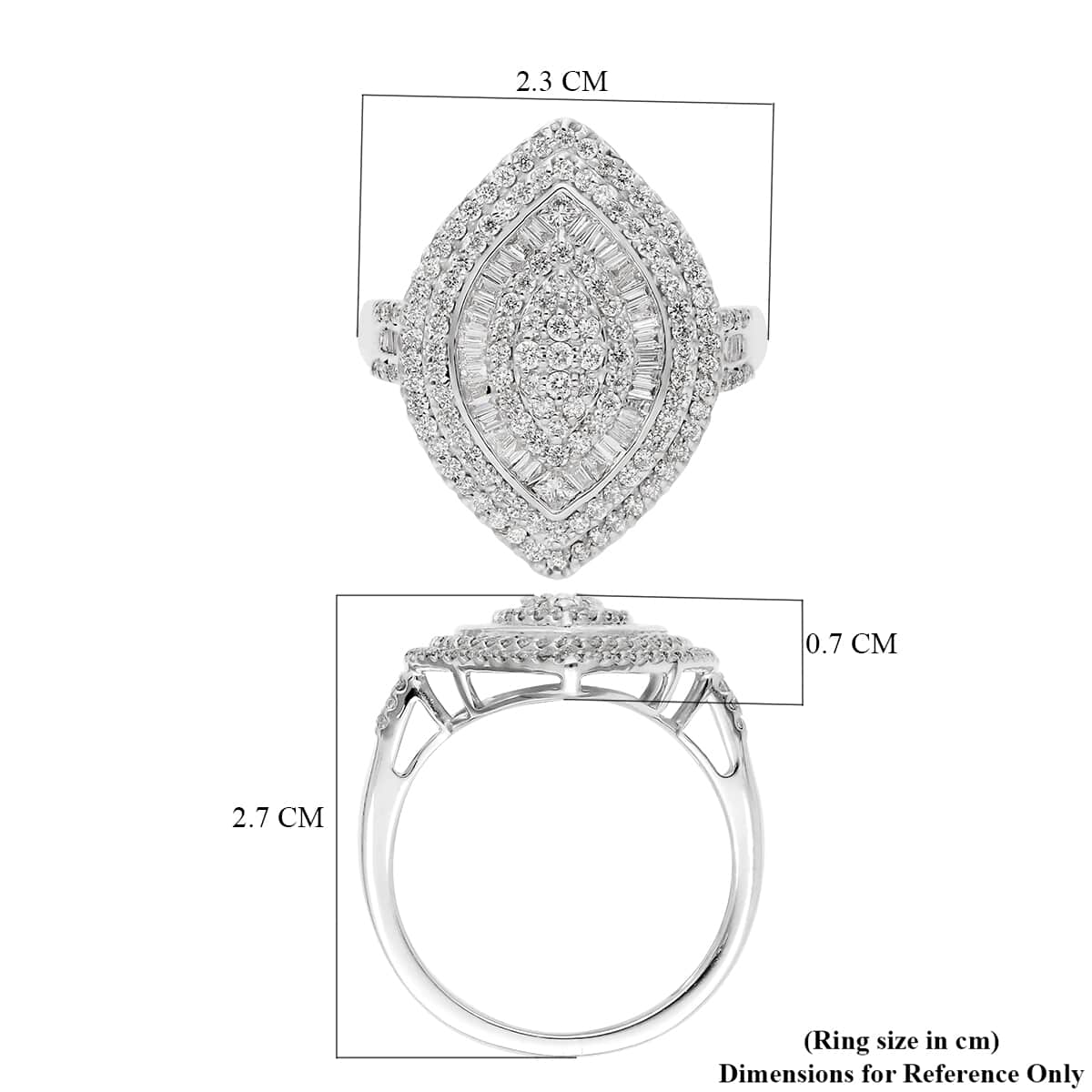 Rhapsody 950 Platinum E-F VS Diamond Cluster Ring (Size 7.0) 7.70 Grams 1.00 ctw image number 5