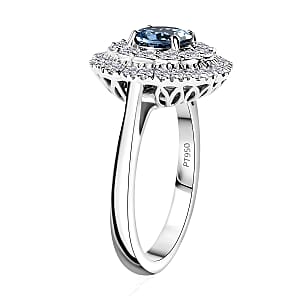 Rhapsody 950 Platinum AAAA Santa Maria Aquamarine, Diamond (E-F, VS) Ring (Size 7) 1.62 ctw