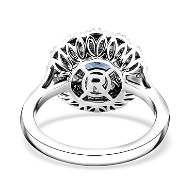 Rhapsody 950 Platinum AAAA Santa Maria Aquamarine, Diamond (E-F, VS) Ring (Size 7) 1.62 ctw