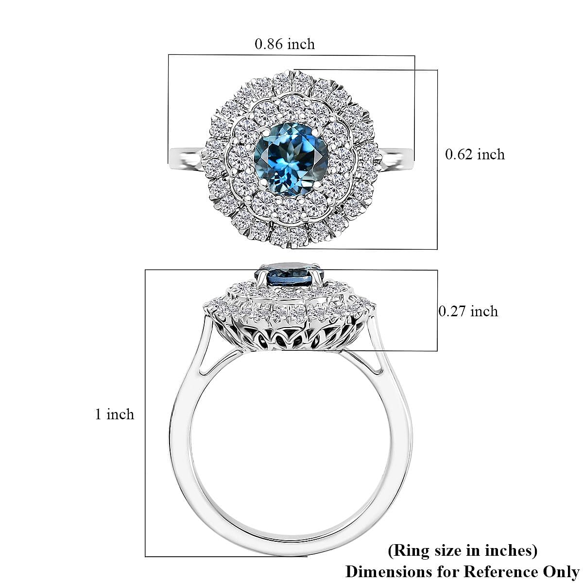 Rhapsody 950 Platinum AAAA Santa Maria Aquamarine, Diamond (E-F, VS) Ring (Size 7) 1.62 ctw