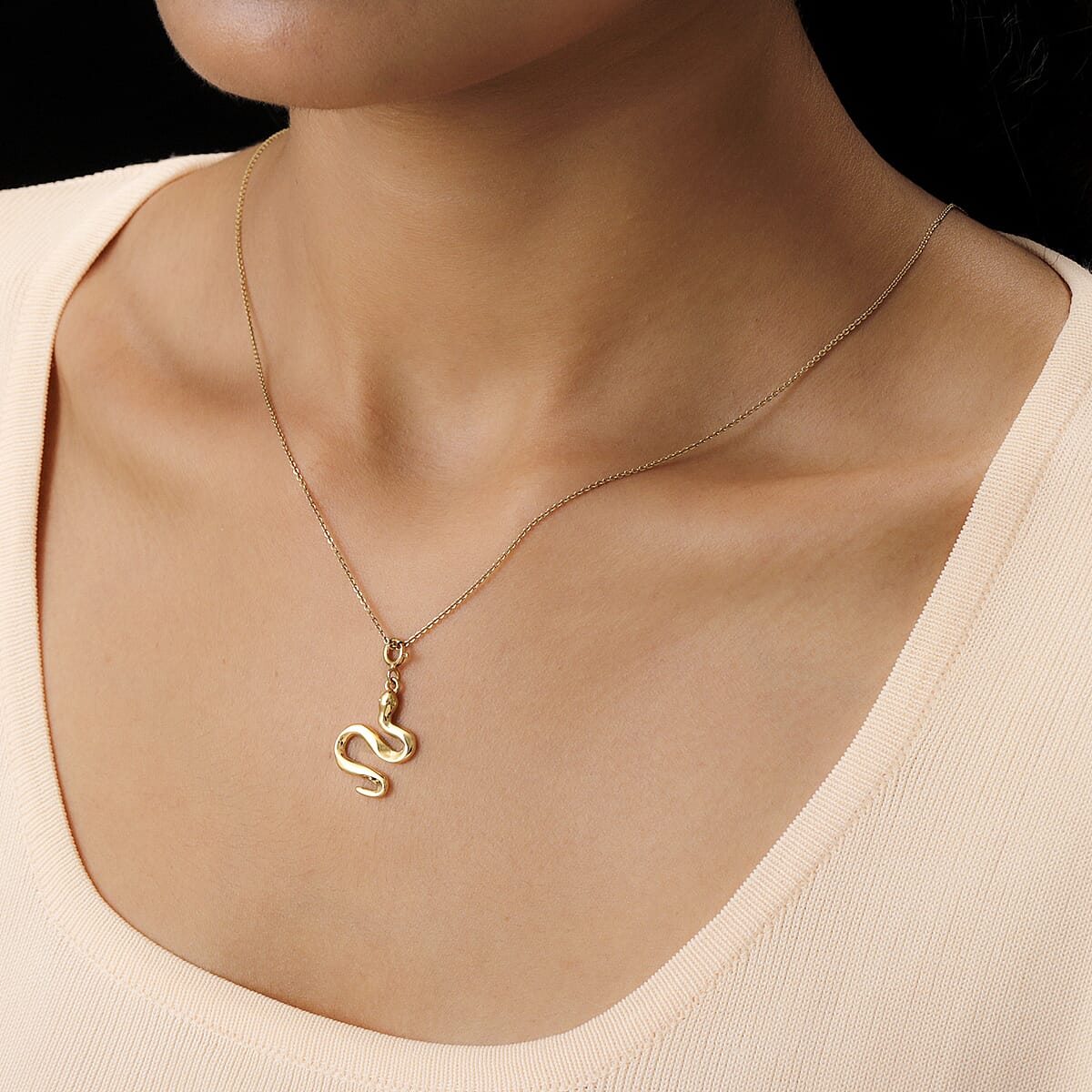 Vermeil Yellow Gold Over Sterling Silver Snake Charm 2.10 Grams image number 2