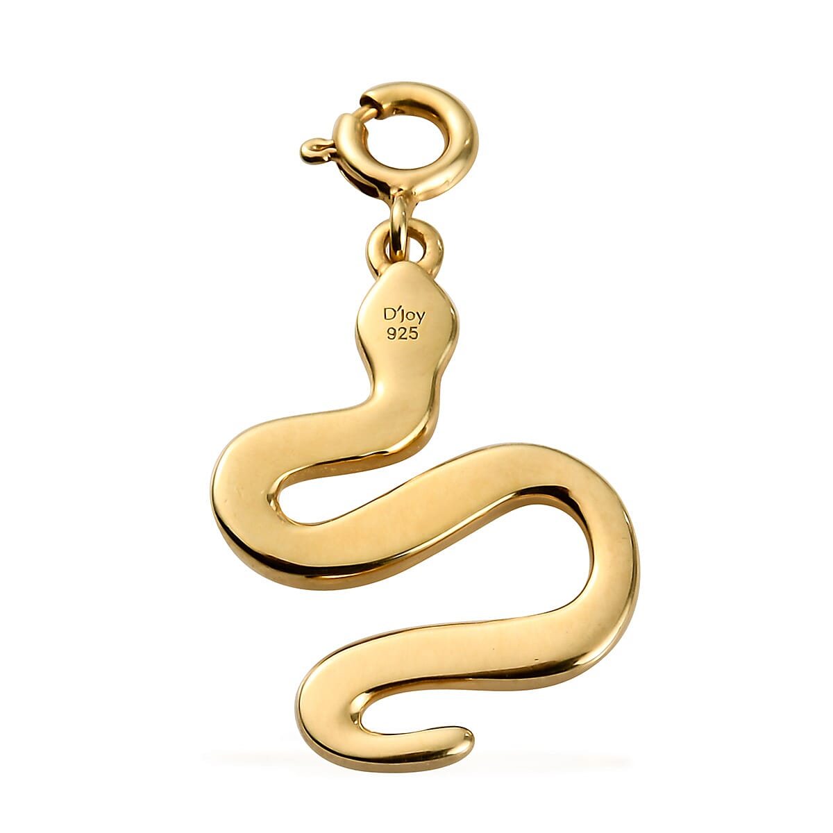 Vermeil Yellow Gold Over Sterling Silver Snake Charm 2.10 Grams image number 4