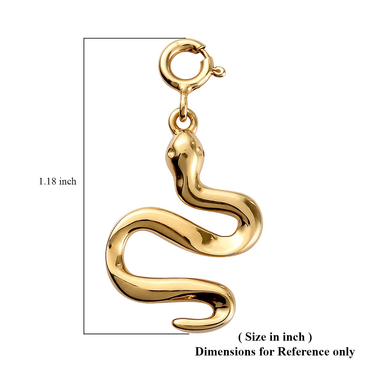 Vermeil Yellow Gold Over Sterling Silver Snake Charm 2.10 Grams image number 5