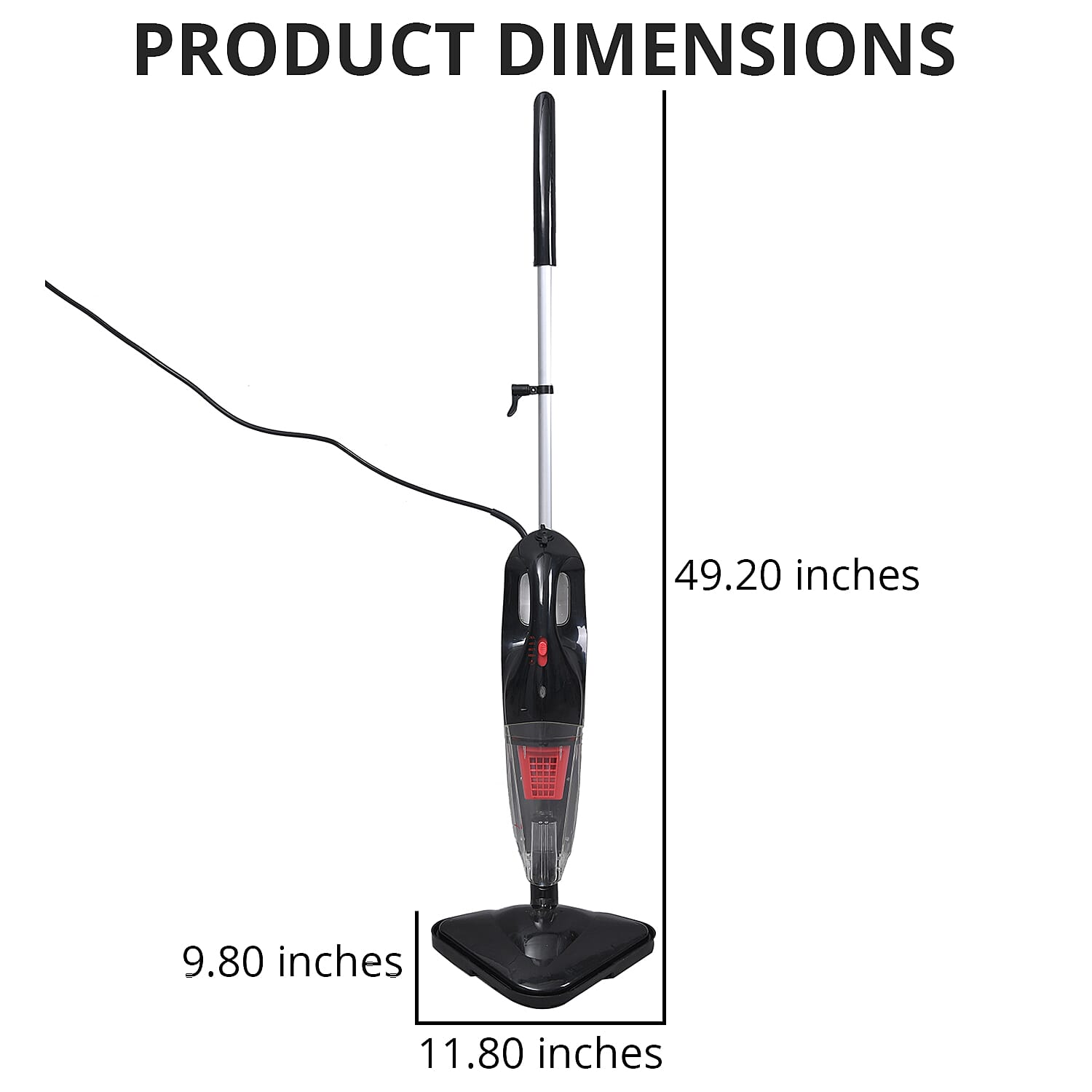 Homesmart Black Handheld Compact Wet and Dry Vacuum and Steam Cleaner