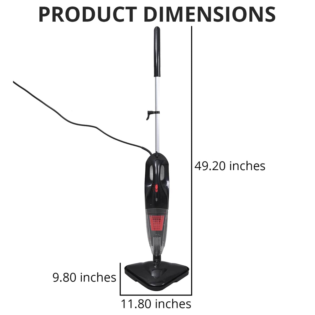 TLV HOMESMART Black Handheld Compact Wet and Dry Vacuum and Steam Cleaner (49.2"x11.8"x9.8") image number 4