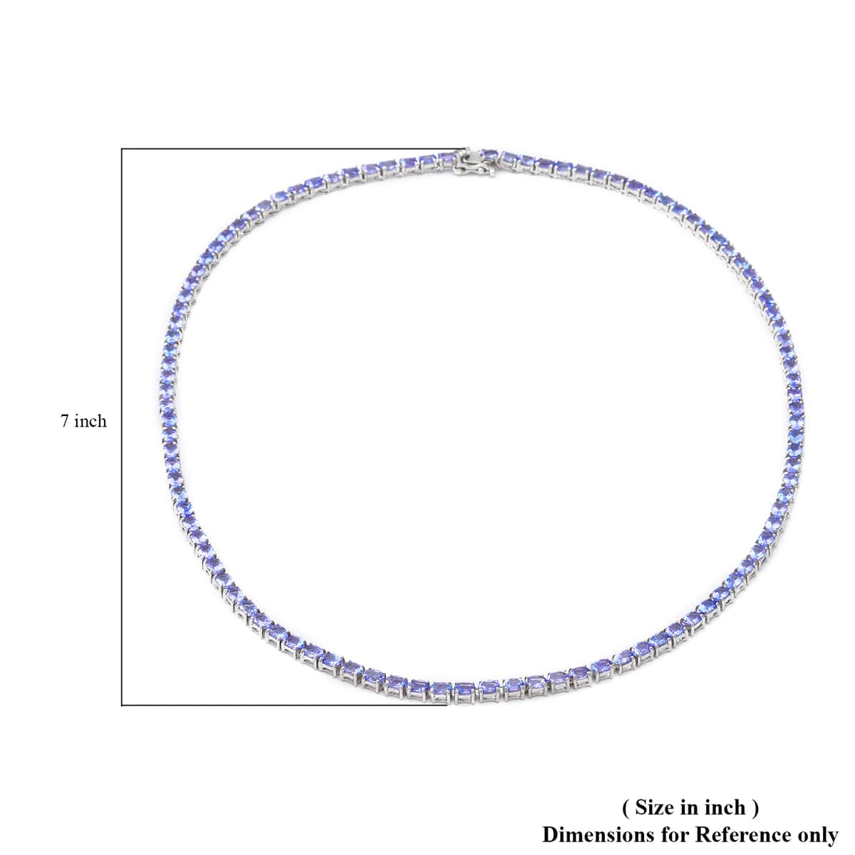 Premium Tanzanite Tennis Necklace 18 Inches in Platinum Over Sterling Silver 18.50 Grams 17.50 ctw image number 4