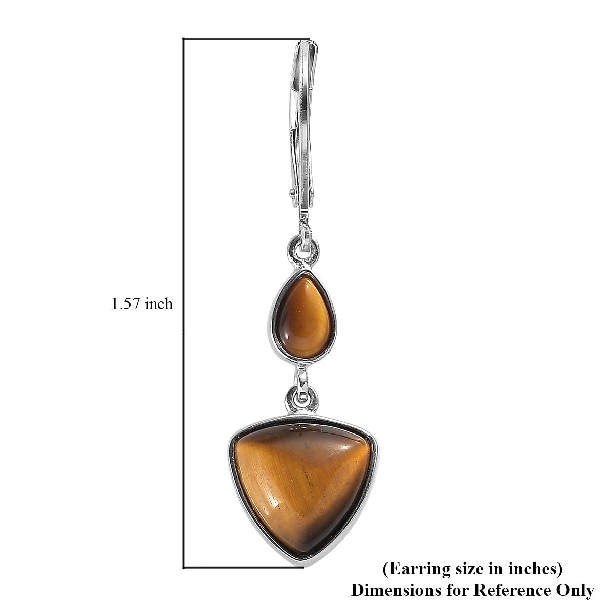 South African Tiger's Eye Fancy Earrings in Platinum Over Copper 8.50 ctw