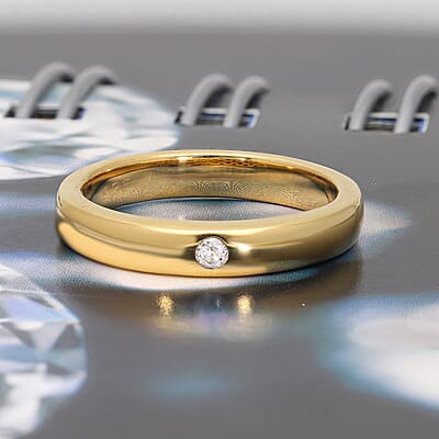 Diamond 0.05 ctw Ring in 18K Vermeil Yellow Gold Over Sterling Silver (Size 5.5)