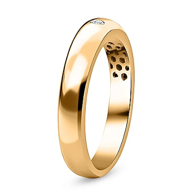 Diamond 0.05 ctw Ring in 18K Vermeil Yellow Gold Over Sterling Silver (Size 5.5)