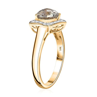 Certified & Appraised Luxoro AAA Turkizite and G-H I2 Diamond 2.38 ctw Ring in 10K Yellow Gold (Size 12.0) 4.27 Grams