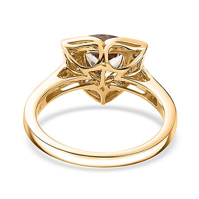 Certified & Appraised Luxoro AAA Turkizite and G-H I2 Diamond 2.38 ctw Ring in 10K Yellow Gold (Size 8.0) 4.27 Grams