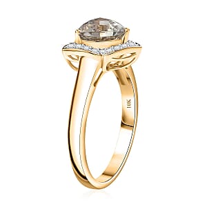 Certified & Appraised Luxoro AAA Turkizite and G-H I2 Diamond 2.38 ctw Ring in 10K Yellow Gold (Size 8.5) 4.27 Grams