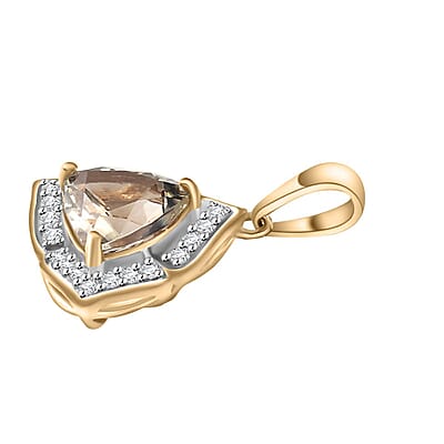 Certified & Appraised Luxoro AAA Turkizite and G-H I2 Diamond 2.30 ctw Pendant without Chain in 10K Yellow Gold