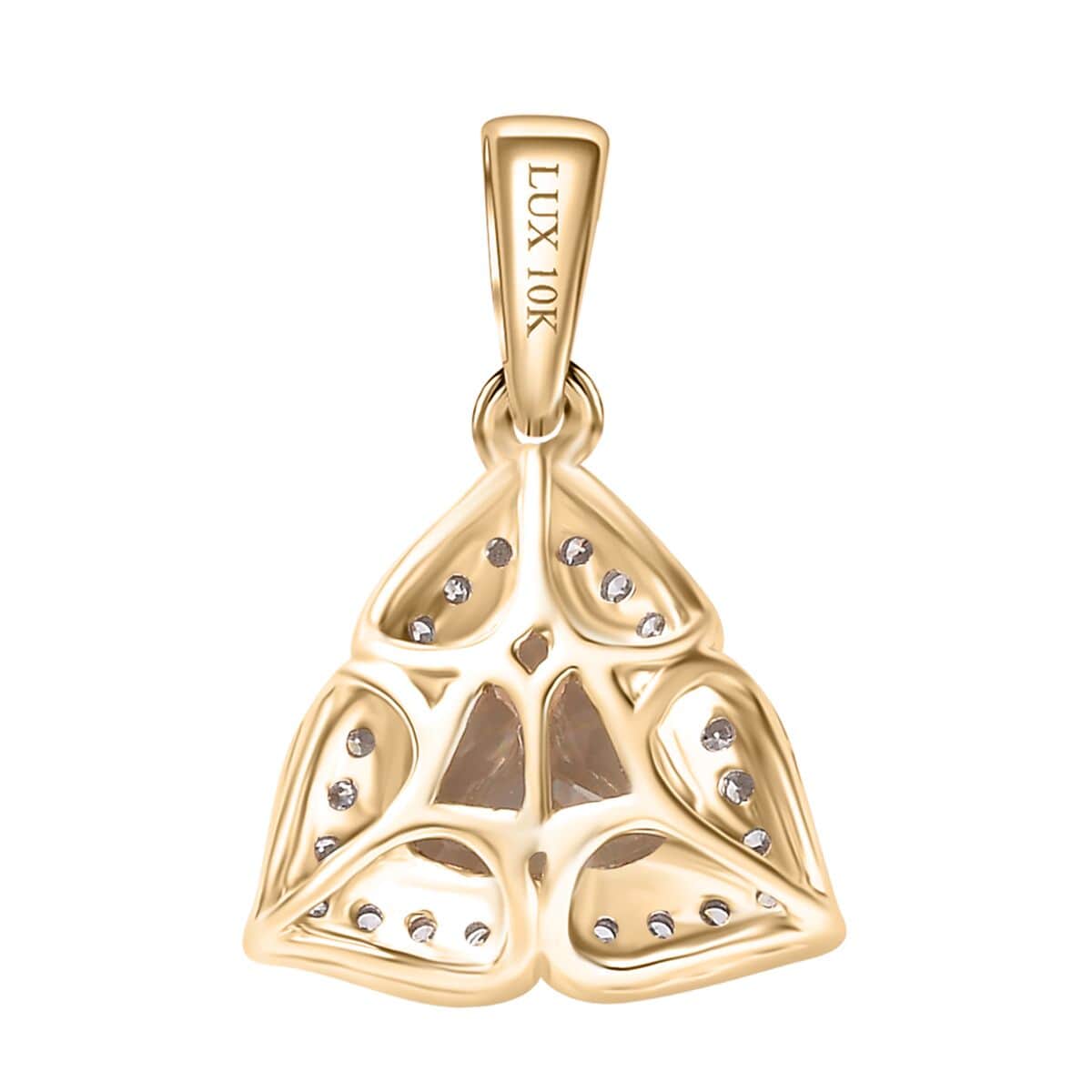 Certified & Appraised Luxoro AAA Turkizite and G-H I2 Diamond 2.30 ctw Pendant in 10K Yellow Gold image number 4