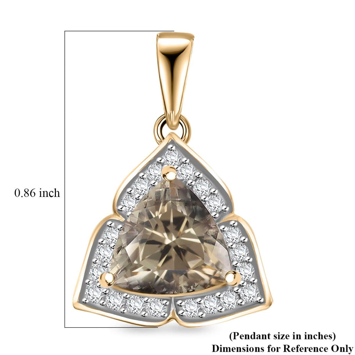 Certified & Appraised Luxoro AAA Turkizite and G-H I2 Diamond 2.30 ctw Pendant in 10K Yellow Gold image number 5