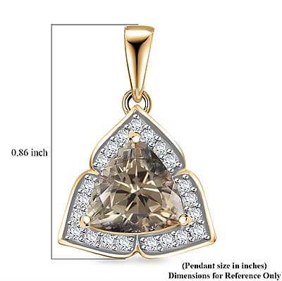 Certified & Appraised Luxoro AAA Turkizite and G-H I2 Diamond 2.30 ctw Pendant without Chain in 10K Yellow Gold