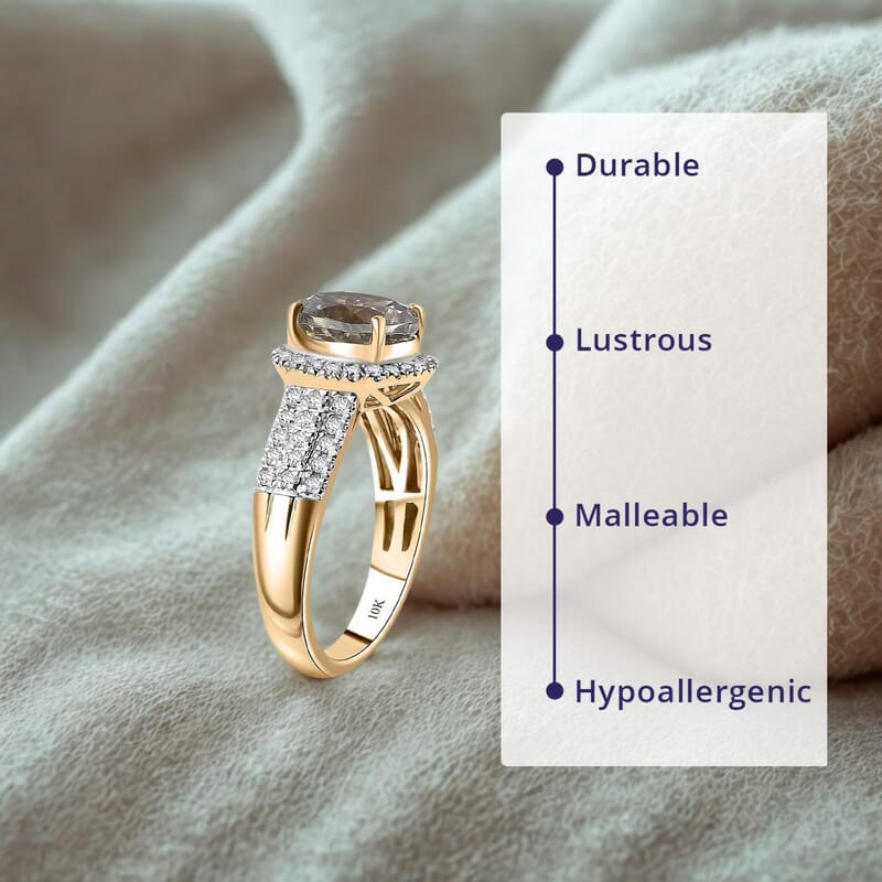 Certified and Appraised Luxoro AAA Turkizite, Diamond Ring in 10K Yellow Gold 3.00 ctw (Size 10.0)