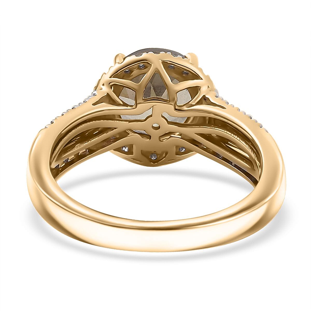 Certified & Appraised Luxoro AAA Turkizite and G-H I2 Diamond 3.00 ctw Ring in 10K Yellow Gold 4.25 Grams (Del. in 7-10 Days)