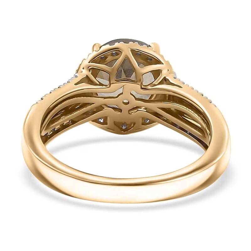 Certified and Appraised Luxoro AAA Turkizite, Diamond Ring in 10K Yellow Gold 3.00 ctw (Size 10.0)